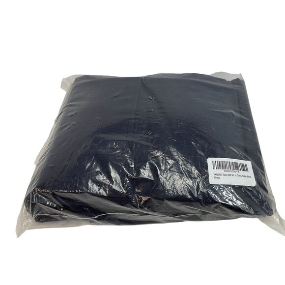 Yanbing Twin Bed Sheet Set - Twin Size Navy Blue New In Package with 2 Pillowcas - Picture 4 of 4